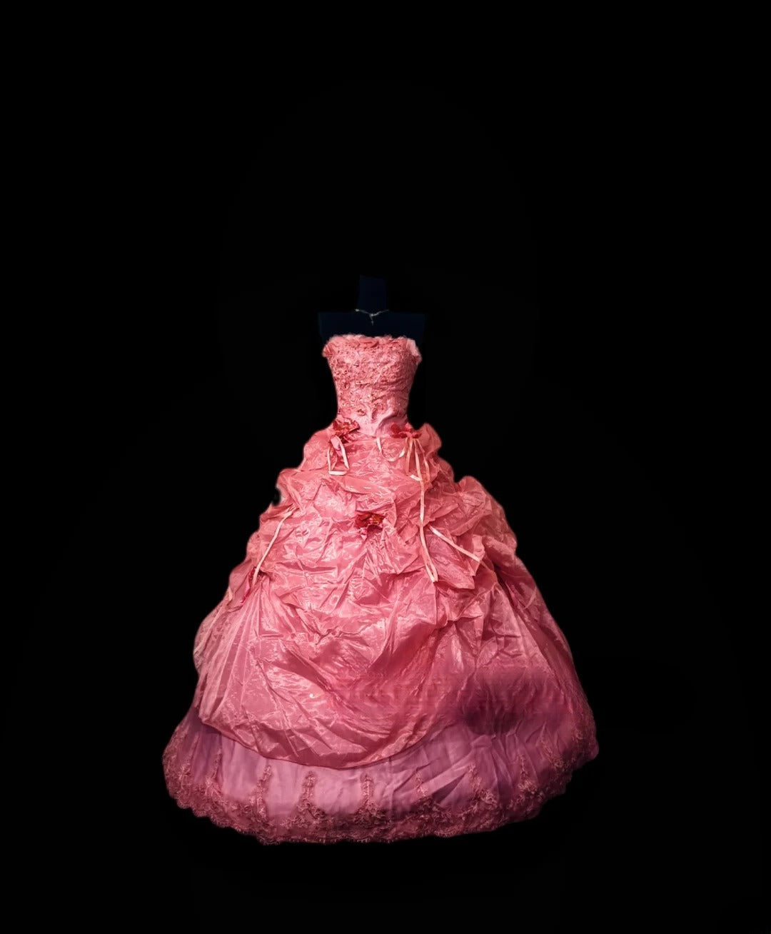 Charming Ball Gown Strapless Pink Long Quinceanera Dresses For Sweet 15 15 Anos Celebration Birthday Formal Gown RB8844