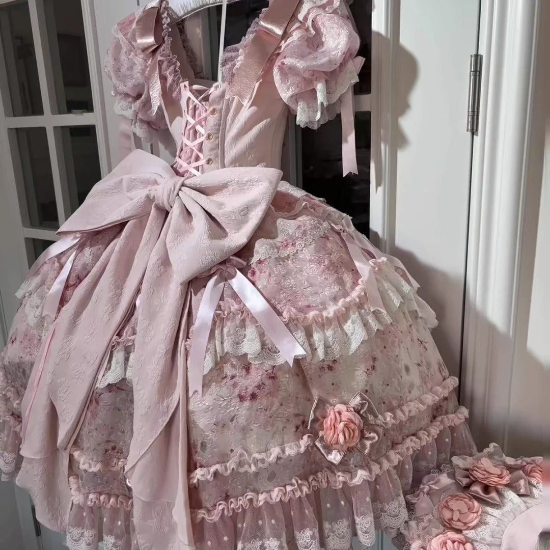 Sweet 16 Dress Pink Square Sleeveless Ball Gown With Tiered Layers Sweet Sixteen Dress RB9975