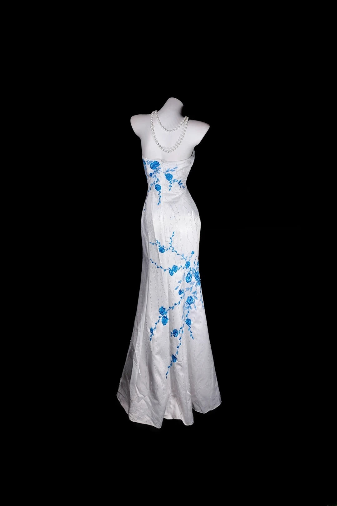 White Prom Dress Inspo Mermaid Strapless Satin With Lace Modest Long Formal Party Gown RB9976