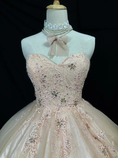 Princess Ball Gown Sweetheart Blush Pink Tulle Short 16th Birthday Gown Homecoming Dresses Ideas Hoco Outfits RB5995
