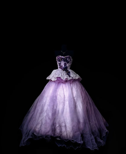 Charming Ball Gown Sweetheart Lilac Long Quinceanera Dresses For Sweet 15 15 Anos Celebration Birthday Formal Gown RB8846