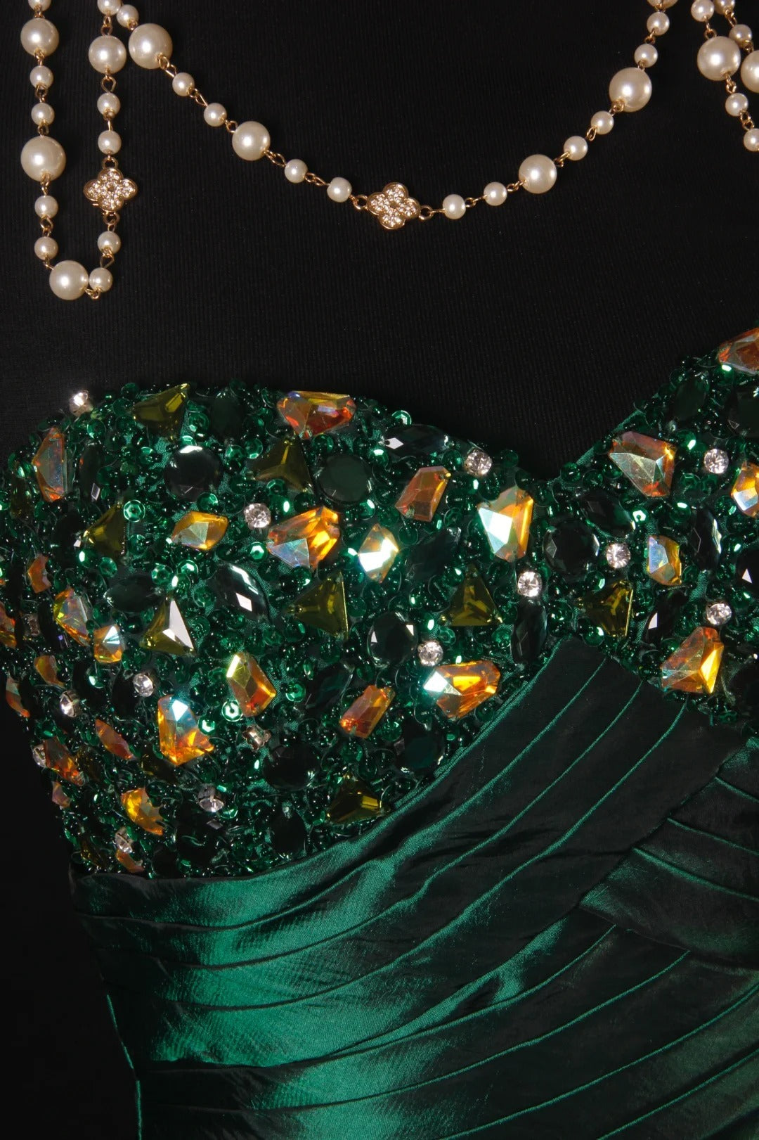 Robes de bal vintage années 1950, satin vert foncé, longues robes de soirée AS195