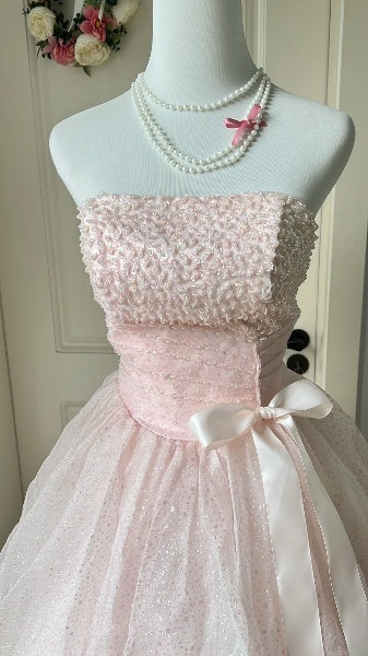 Sweet 15 Quinceanera Dress Ball Gown Strapless Pink With Beading Long 15th Birthday Gown RC0556