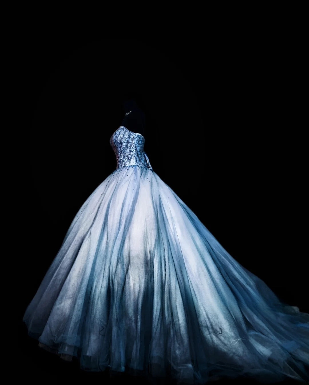 Charming Ball Gown Sweetheart Tulle Blue Long Quinceanera Dresses For Sweet 15 15 Anos Celebration Birthday Formal Gown RB8848