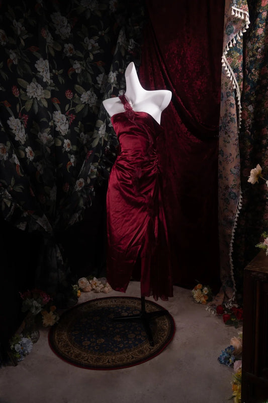 Vintage Sheath One Shoulder Burgundy With Pleated School Dances Prom Dresses 8th Grade Formal Outfits RB8470