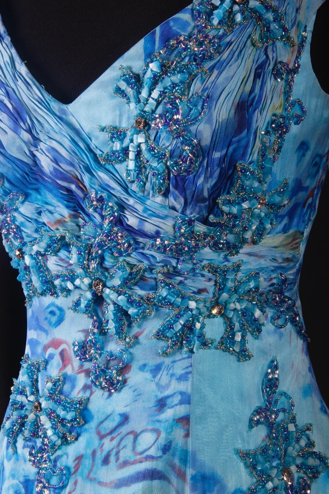 Robes de bal vintage années 1950, coupe trapèze, col en V, mousseline bleu roi, longues, robes de soirée AS200