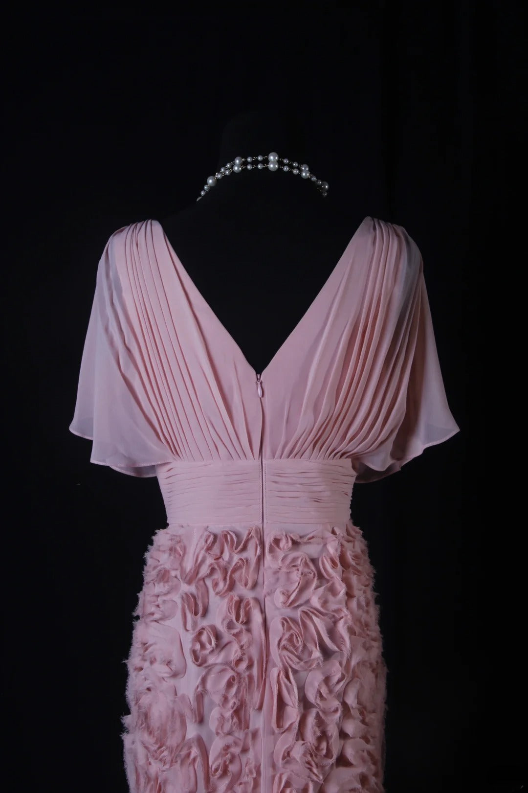 Robe fourreau chic à col en V rose à fleurs, robe de bal courte pour un 16e anniversaire, robe de soirée, robe de cocktail AS202