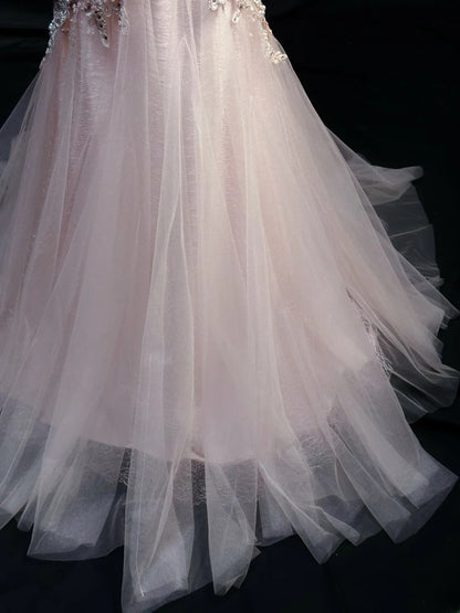 Vintage 80s Prom Dresses Mermaid Sweetheart Pink Tulle Lace With Beaded Bodice Long Party Gown Formal Outfits RB6007