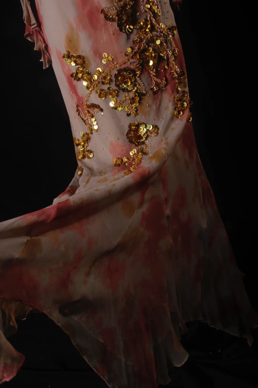 Robe de bal élégante années 50, sirène, bretelles spaghetti, mousseline ornée de perles dorées, robe de soirée longue AS206