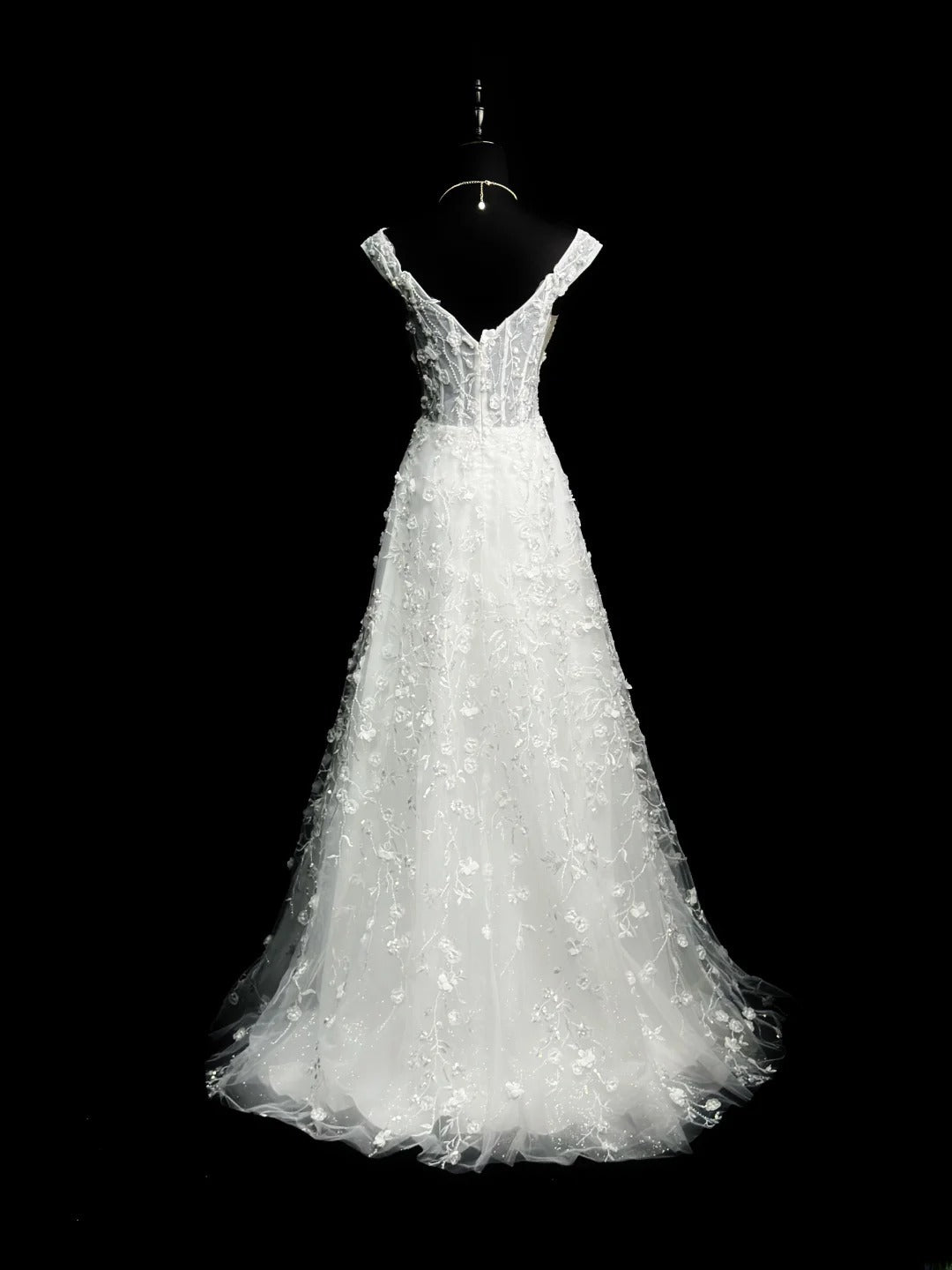 Beautiful Prom Dresses A line Off The Shoulder White With Beads Flowers Long Formal Outfits RB6009