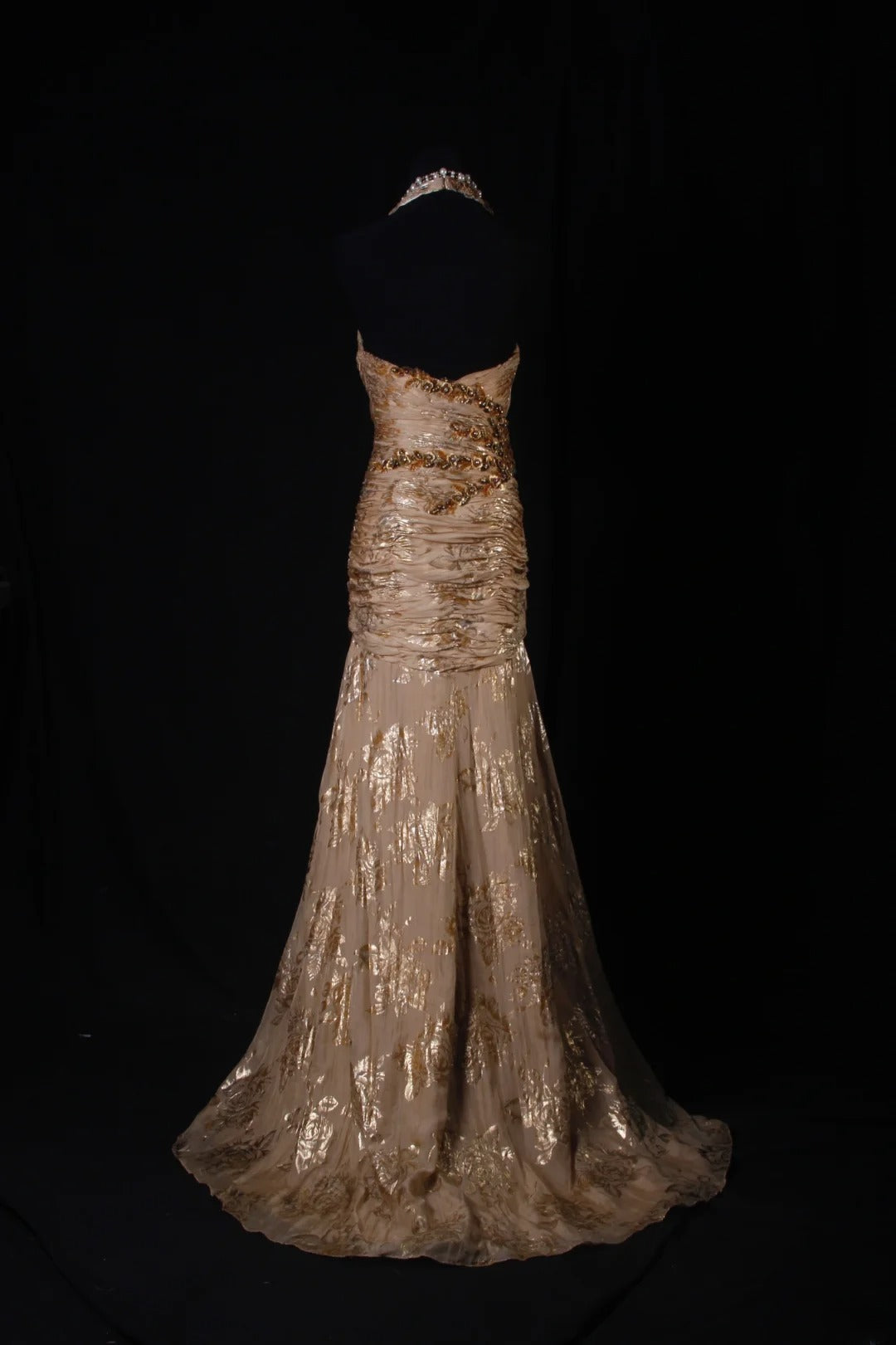 Classy Prom Dresses 1950s Mermaid V Neckline Printing Chiffon With Floral Beaded Vintage Long Parties Gowns Evening Dress AS208