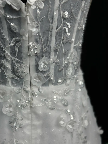 Beautiful Prom Dresses A line Off The Shoulder White With Beads Flowers Long Formal Outfits RB6009