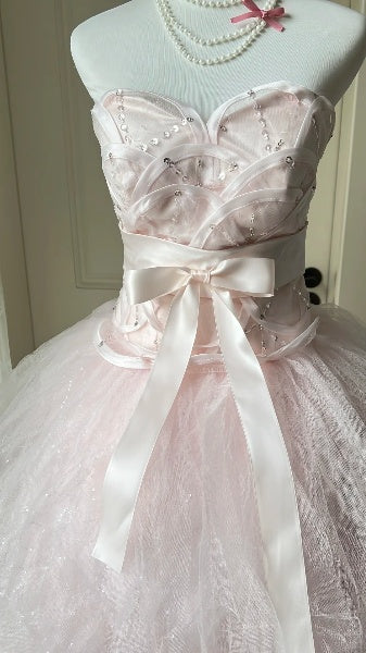 Sweet 15 Quinceanera Dress Ball Gown Sweetheart Pink With Tiered Layers Long 15th Birthday Outfits RC0569