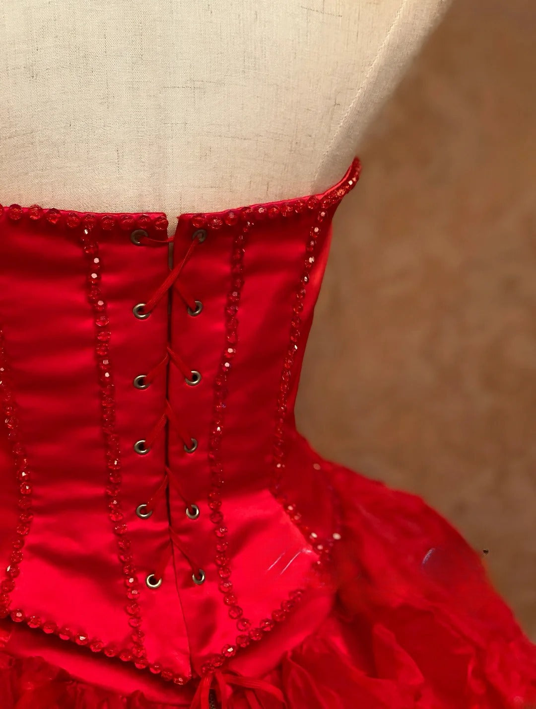 Quinceanera Dress Red Strapless With Bow Floor Length Ball Gown Sweet 15 15th Birthday Gown RB9138