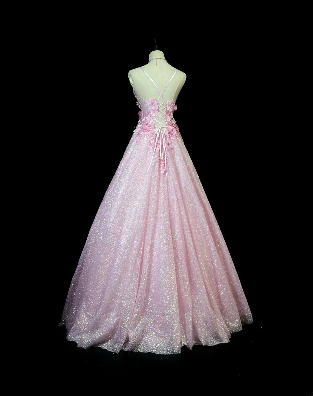 Vintage 90s Prom Dresses Ball Gown Spaghetti Strap Light Pink With Flowers Long Party Gown Formal Outfits RB6015