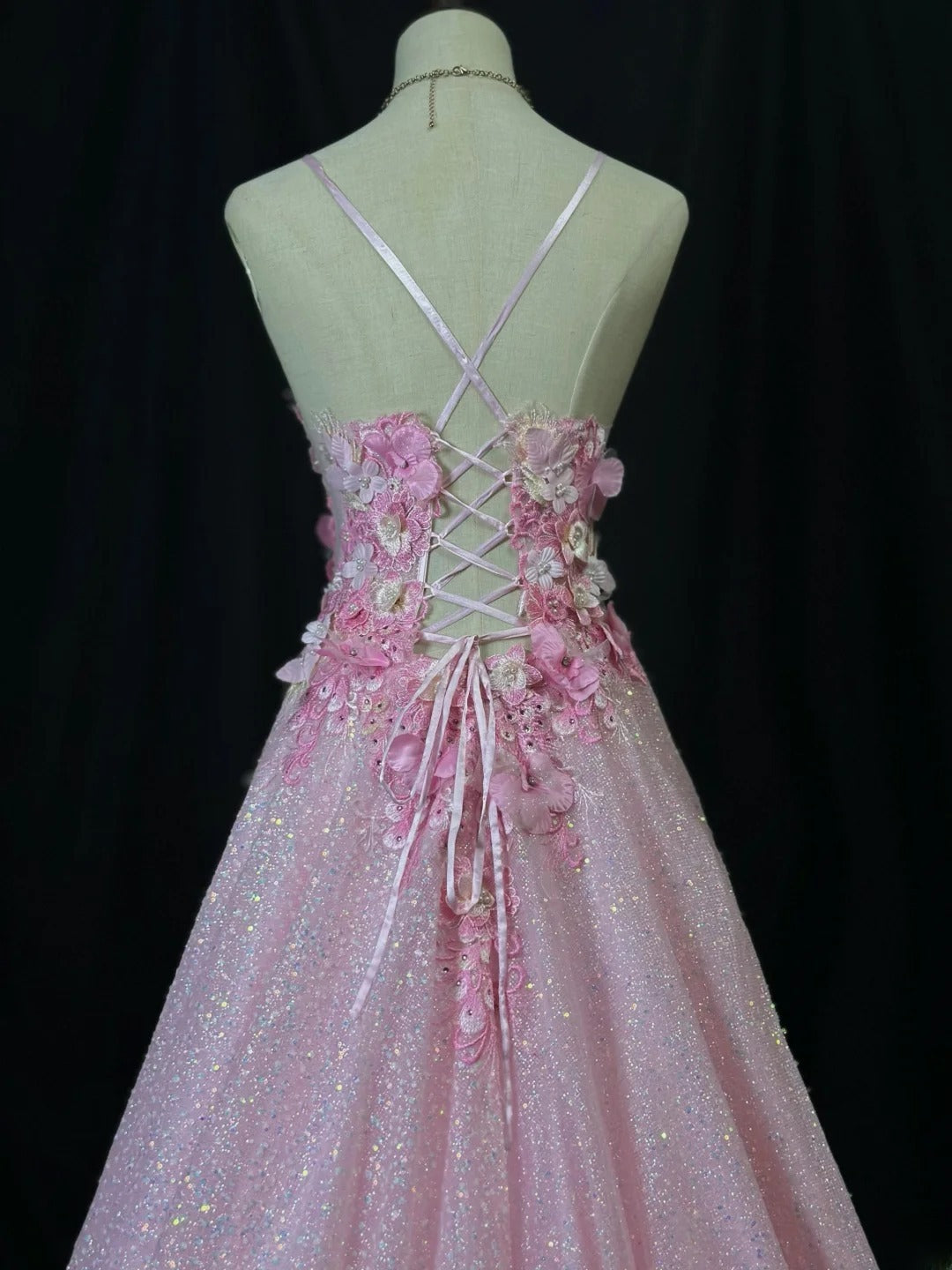 Vintage 90s Prom Dresses Ball Gown Spaghetti Strap Light Pink With Flowers Long Party Gown Formal Outfits RB6015