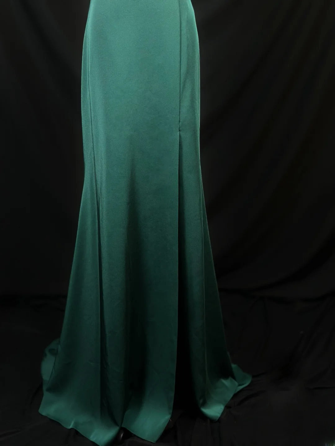 Beautiful Prom Dresses Mermaid 2 Pieces Straps Dark Green Satin With Beading Long Formal Outfits RB6023