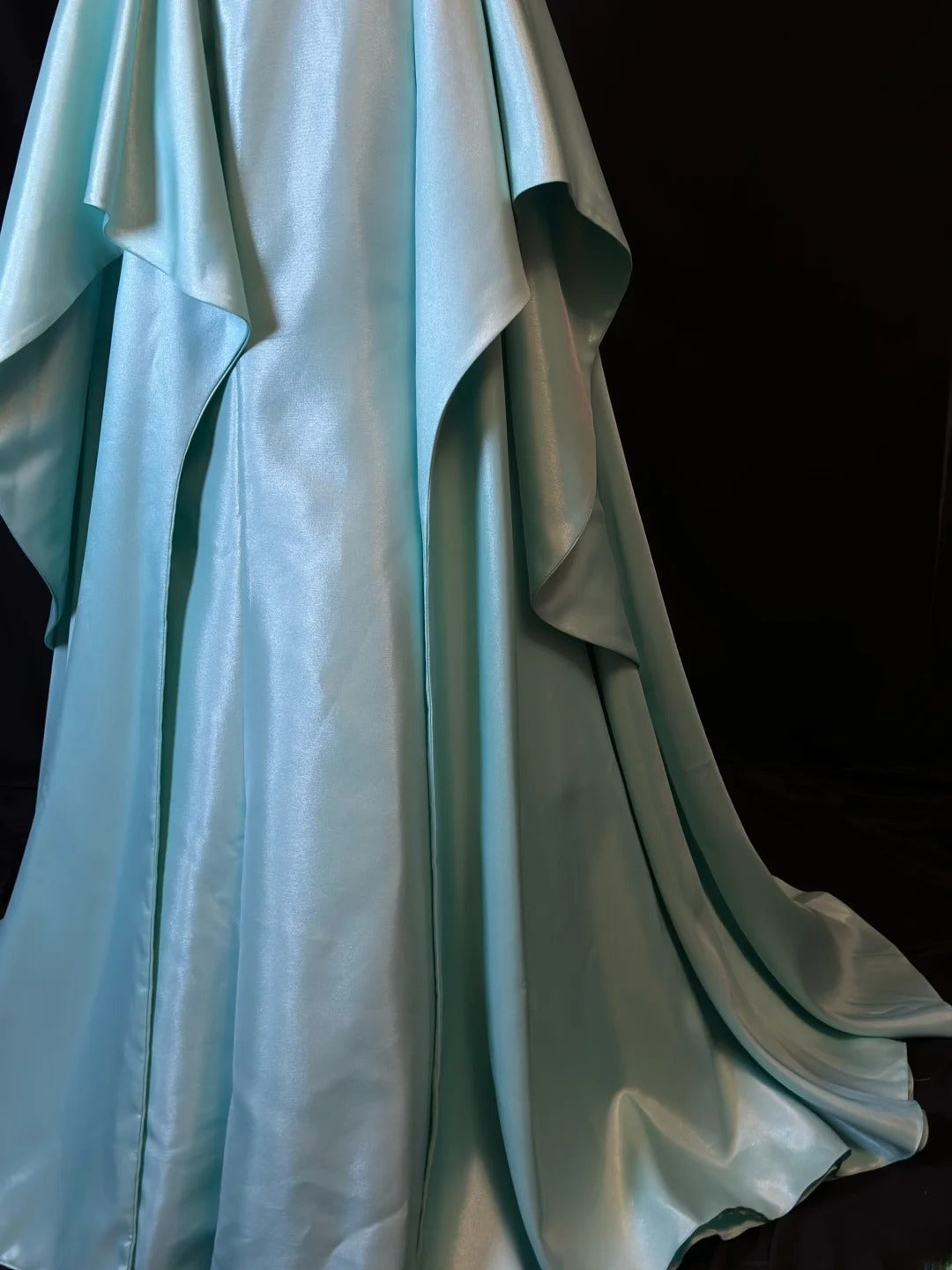 Vintage 90s Prom Dresses Ball Gown Scoop Tiffany Blue Satin With Open Backs Long Party Gown Formal Outfits RB6024