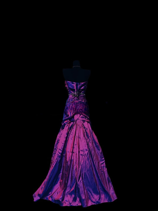 Vintage Mermaid 80s Sweetheart Purple Long Prom Dress With Ruffled Inspiration Party For Womens Formal Dresses RB8872