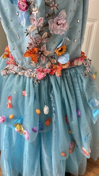 Vintage Prom Dresses Aesthetic 80s Retro Mermaid Strapless Blue Floor Length Evening Outfits RC0581