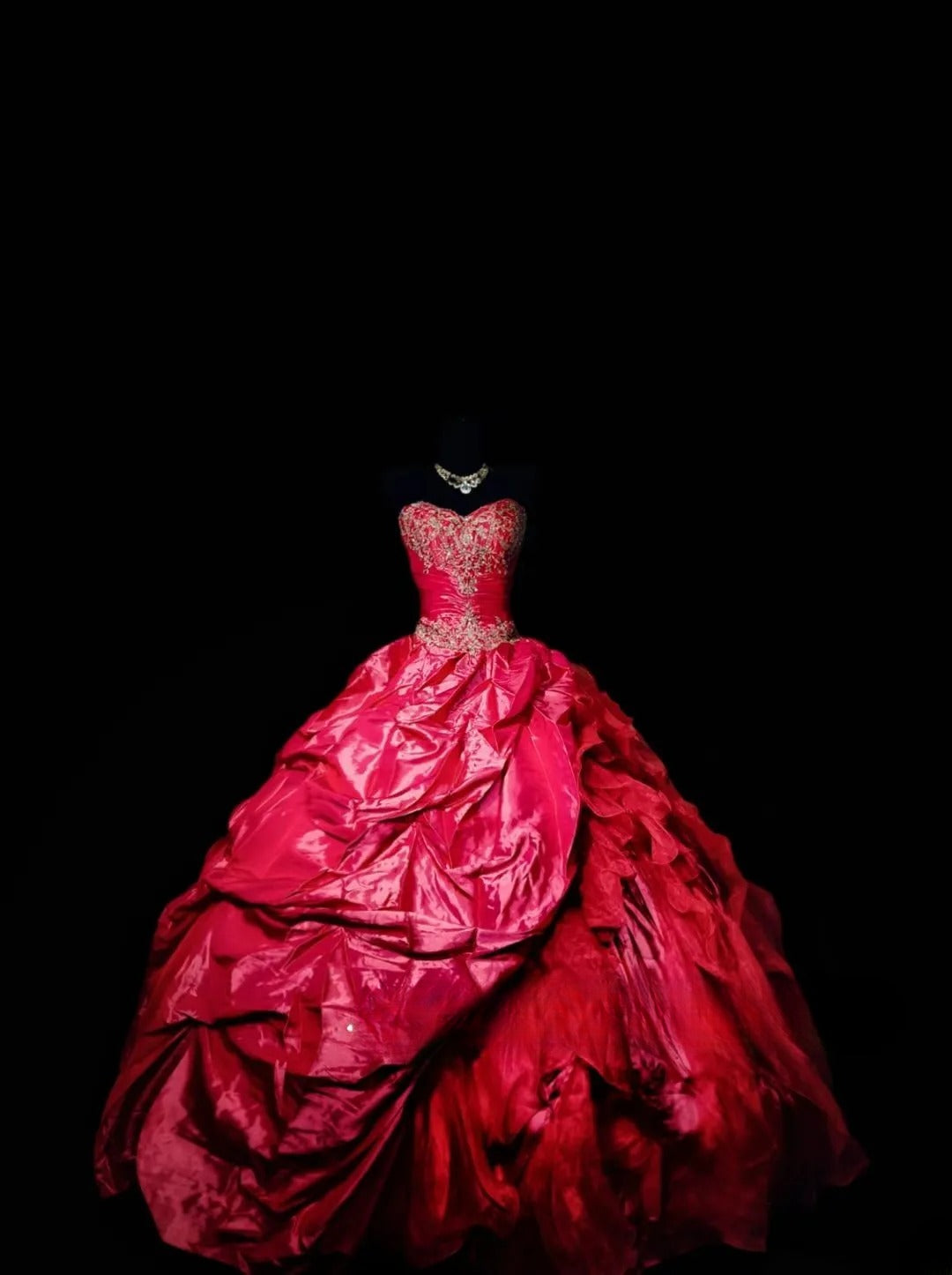 Ball Gown Strapless Hot Pink Taffeta Long Quinceanera Dresses With Tiered For Sweet 15 15 Anos Celebration Birthday Formal Gown RB8873
