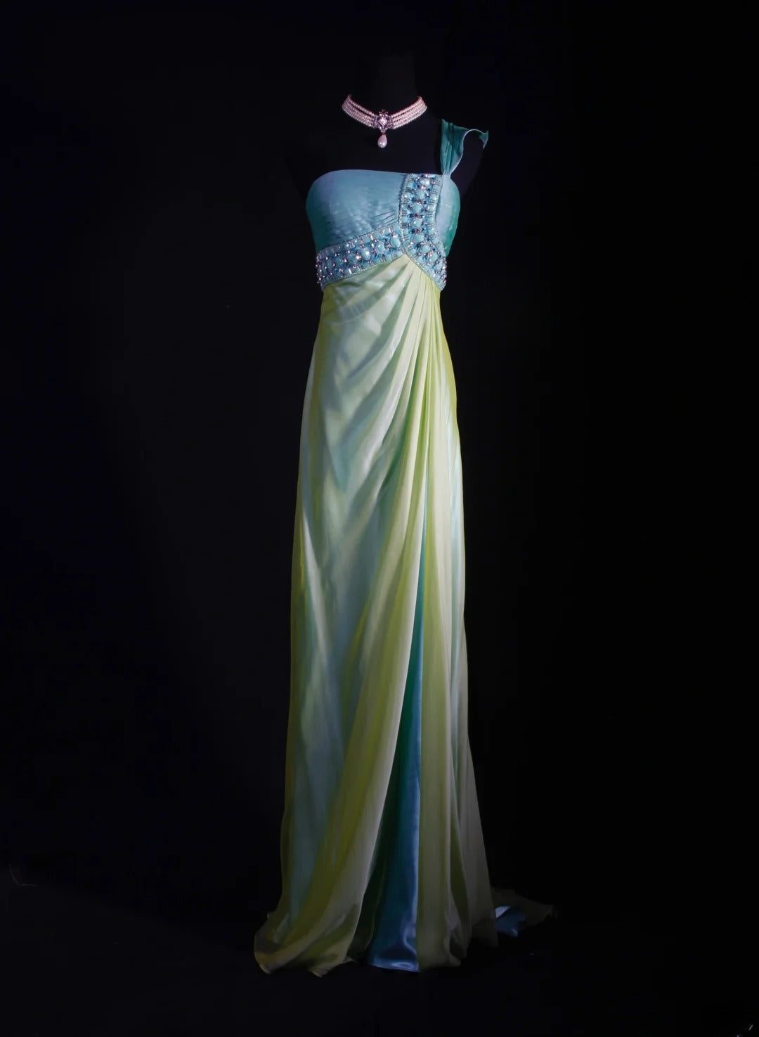Robe de bal élégante années 1950, sirène, asymétrique, jaune vintage, longue, robe de soirée AS235