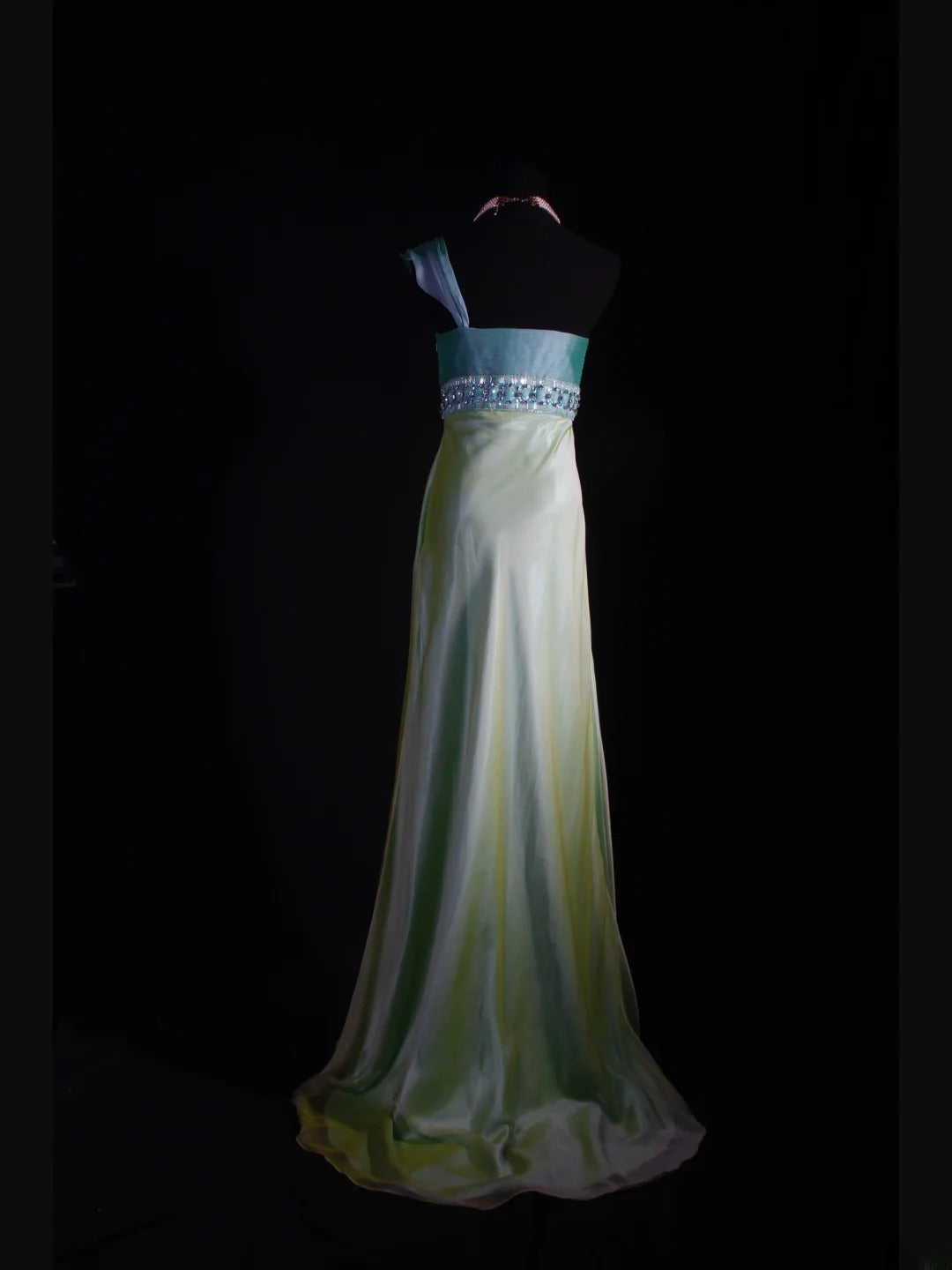 Robe de bal élégante années 1950, sirène, asymétrique, jaune vintage, longue, robe de soirée AS235