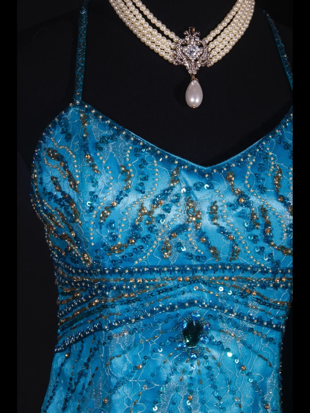 Robe de bal élégante années 1950, sirène, bretelles spaghetti, tulle bleu, perles, longue robe de soirée AS238