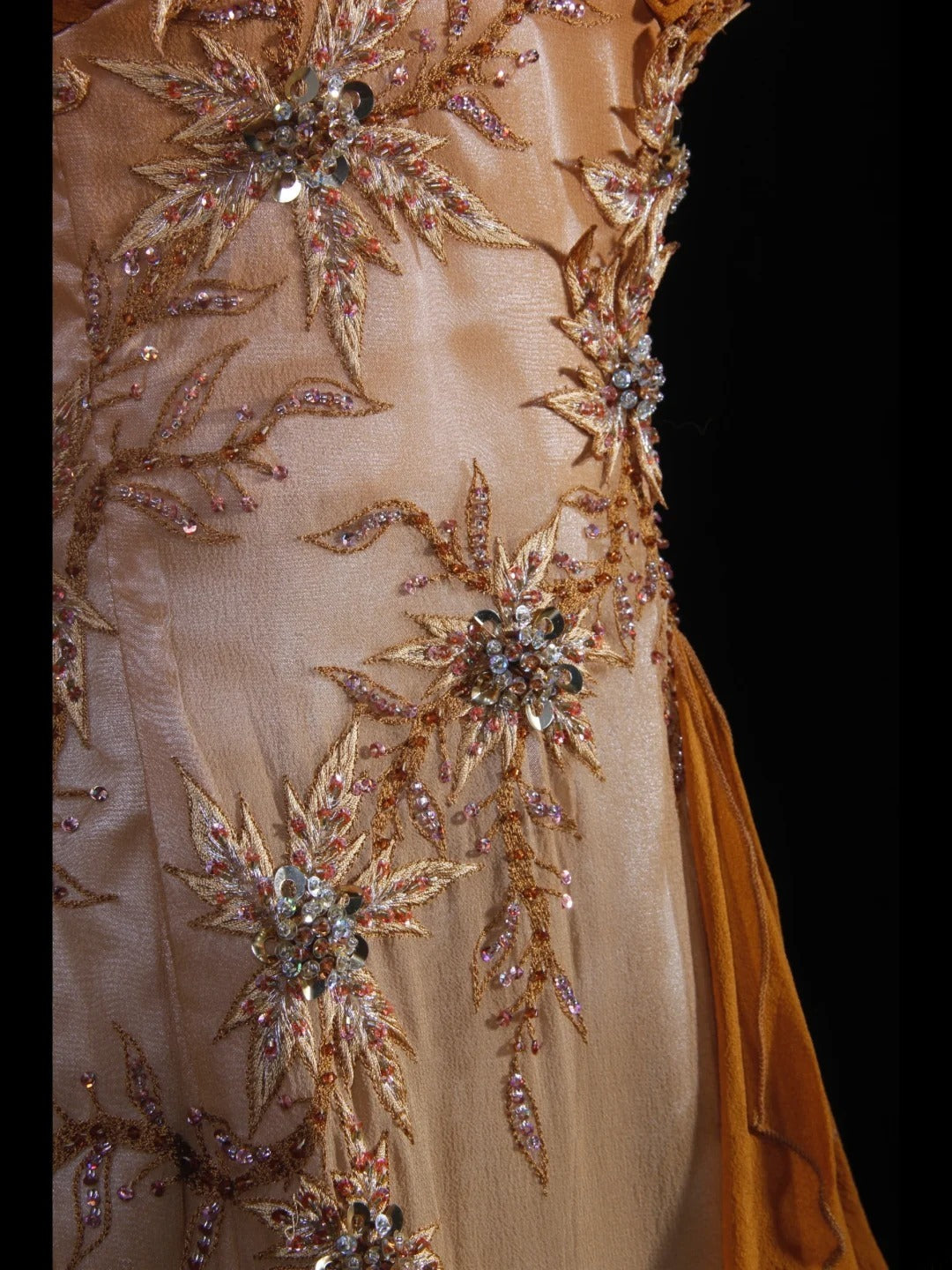Robe de bal élégante années 1950, style sirène, dos nu, en mousseline ornée de perles, longue robe de soirée AS240