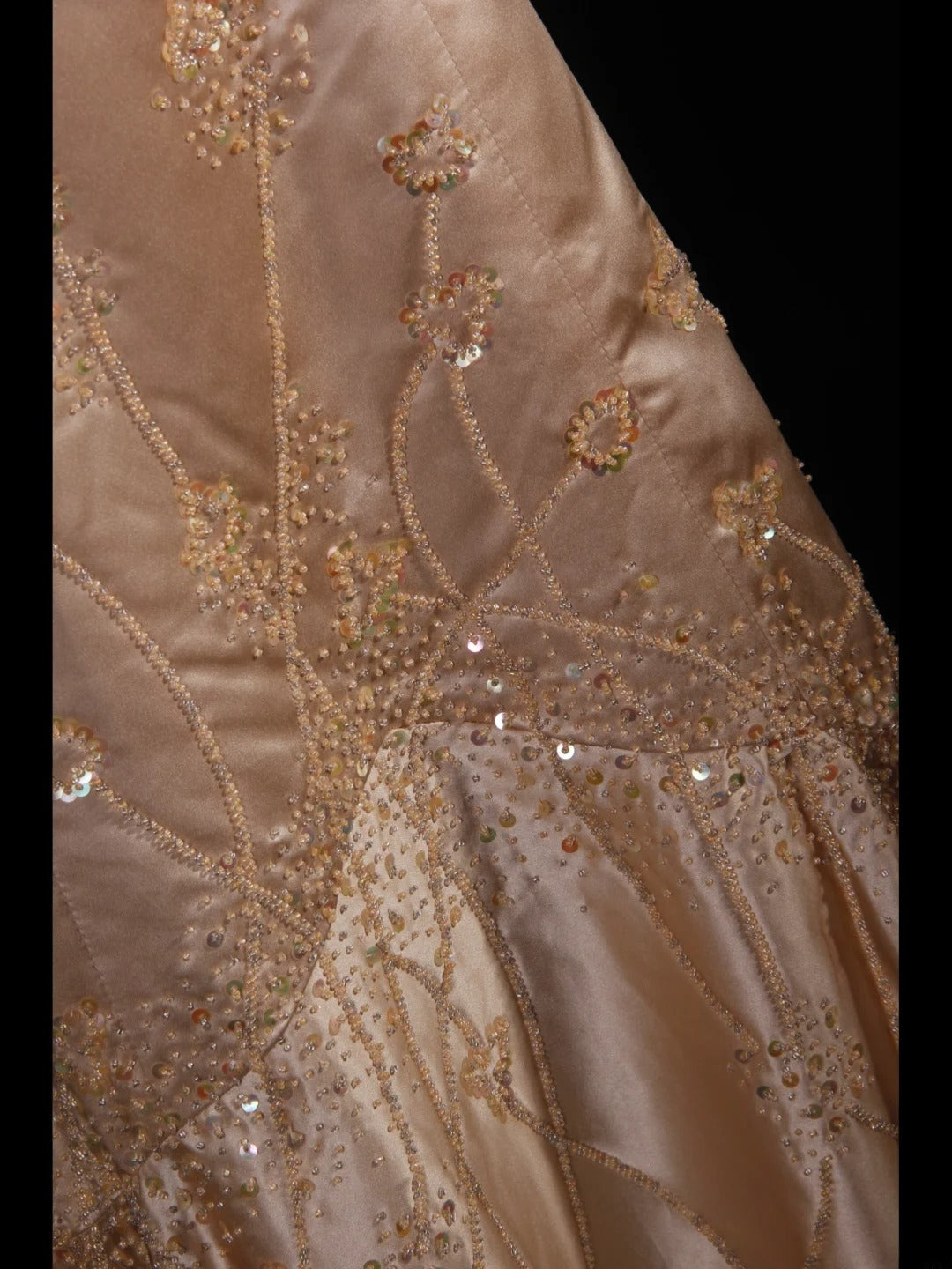 Robe de bal élégante années 1950, sirène, bretelles spaghetti, champagne, longue robe de soirée ornée de perles AS241