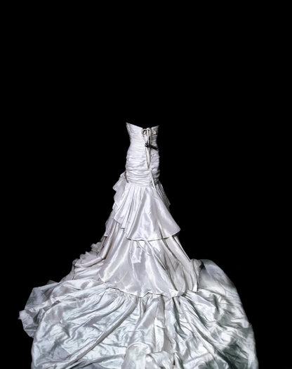 Silver Prom Dress Inspo Mermaid Sweetheart Satin With Ruched Modest Long Formal Party Gown RC0064