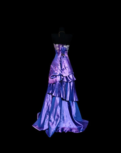 Vintage Mermaid 80s Sweetheart Purple Long Prom Dress With Lace Inspiration Party For Womens Formal Dresses RB8880
