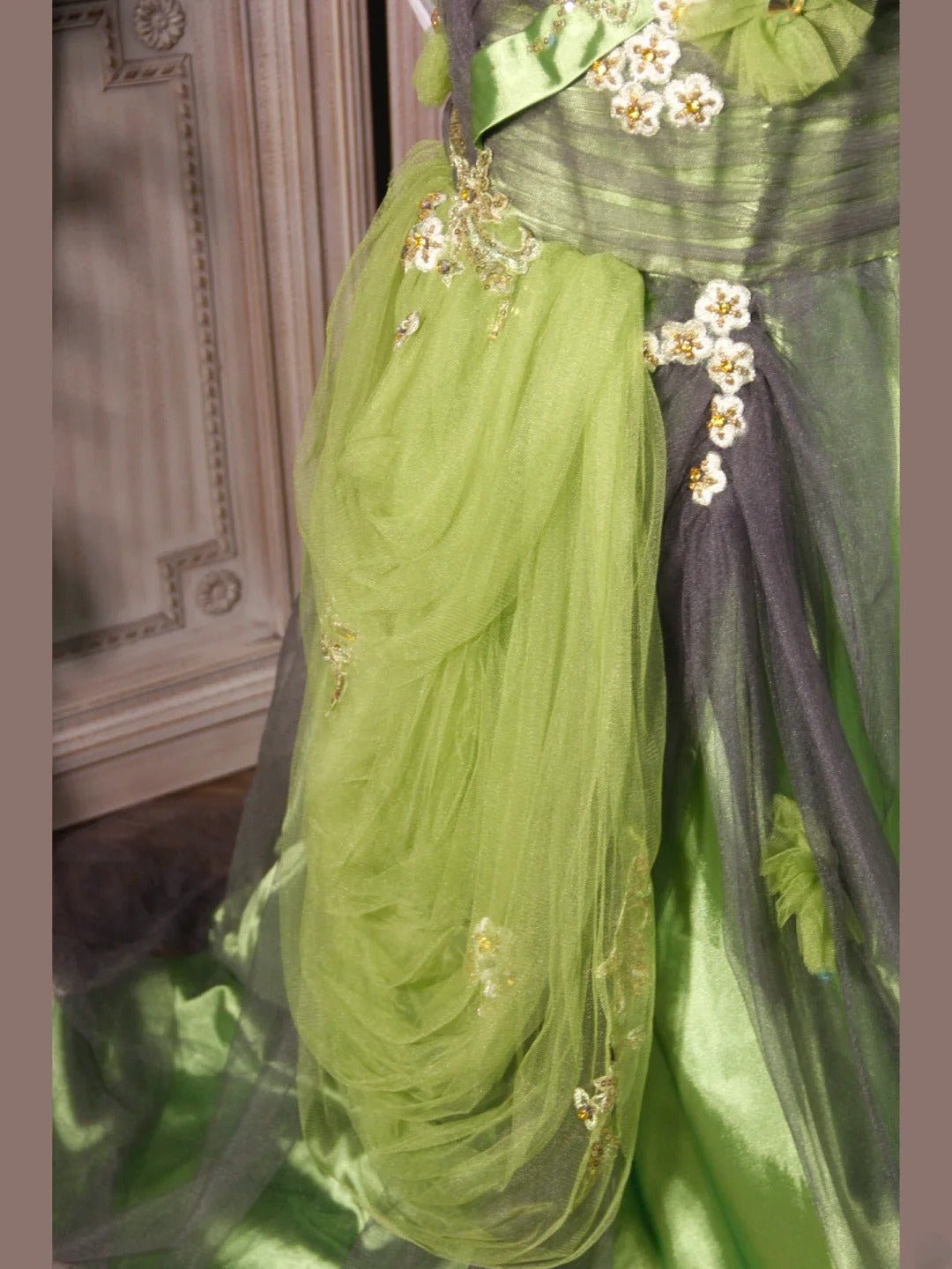 Robe de bal élégante années 50, sirène, bretelles spaghetti, tulle vert, longue robe de soirée AS252