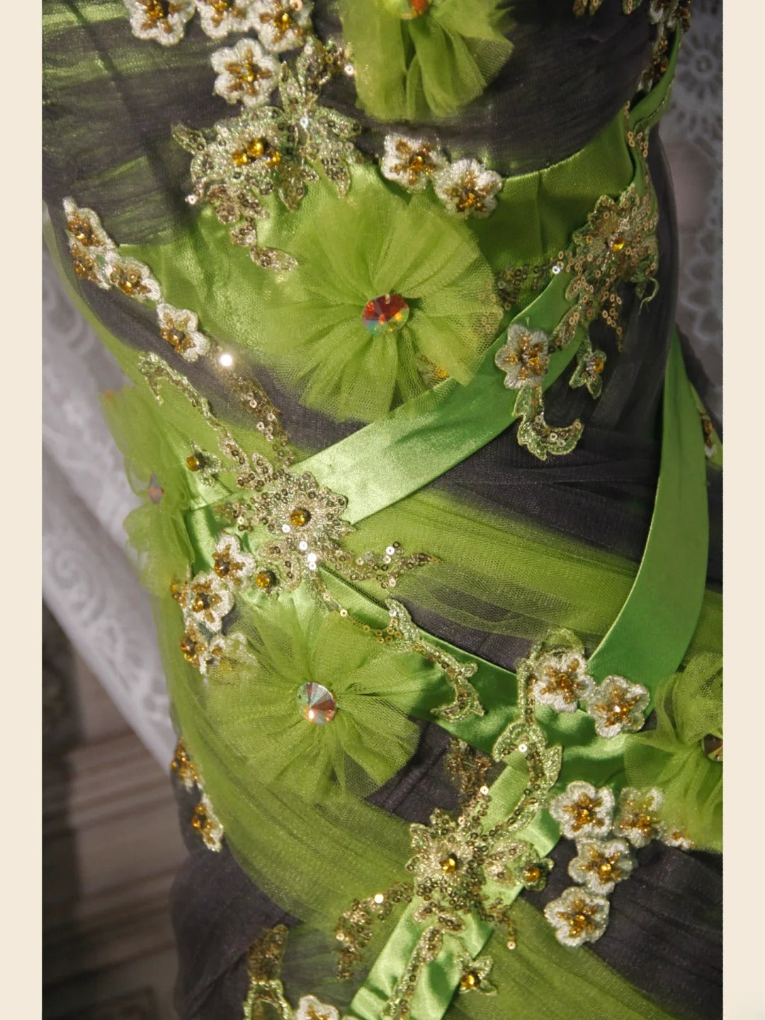 Robe de bal élégante années 50, sirène, bretelles spaghetti, tulle vert, longue robe de soirée AS252