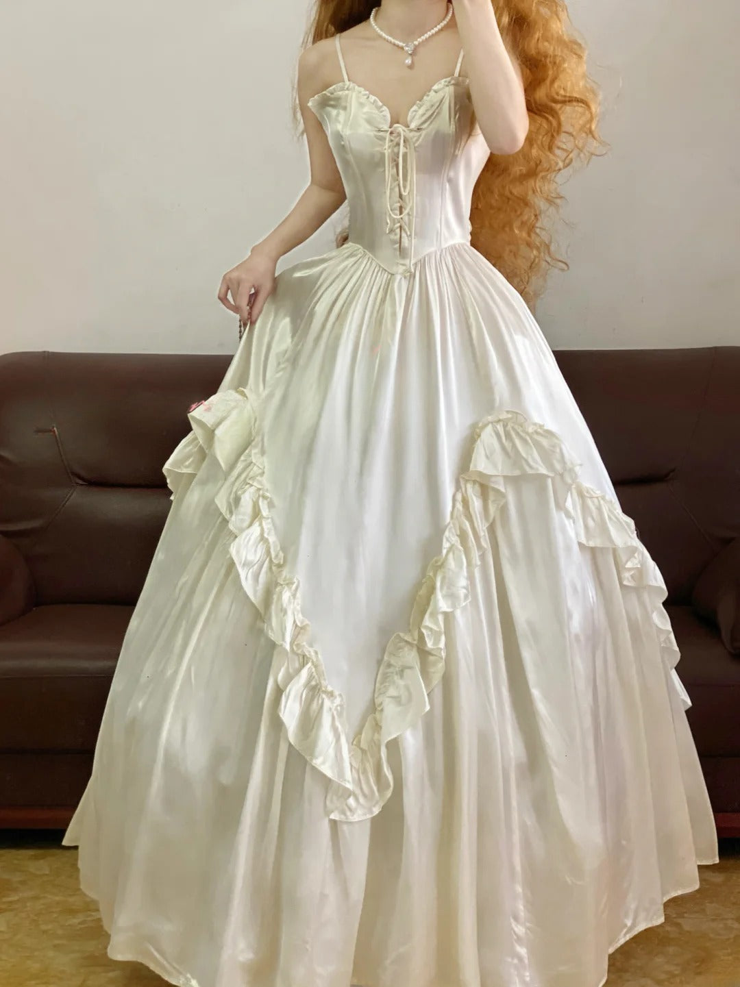 Prom Dress Elegant Spaghetti Straps White Floor Length Formal Evening Gown for Women Graduation Party RB9244