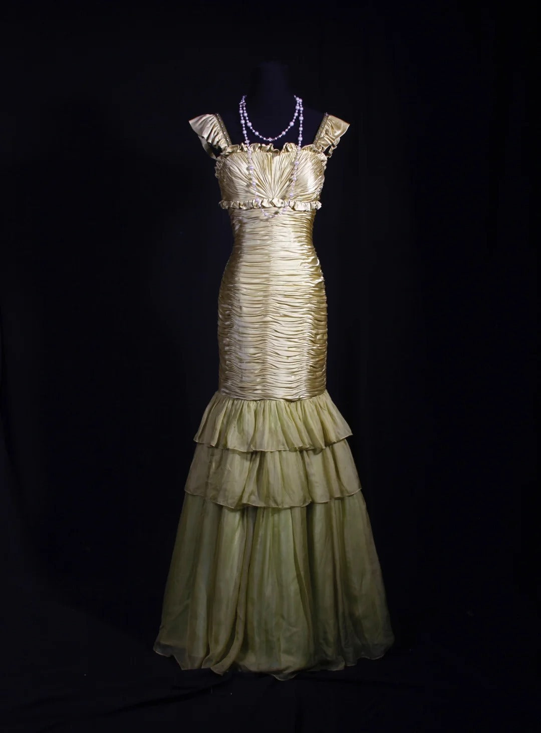Robe de bal élégante années 1950, sirène, col carré, verte, longue, robe de soirée AS253