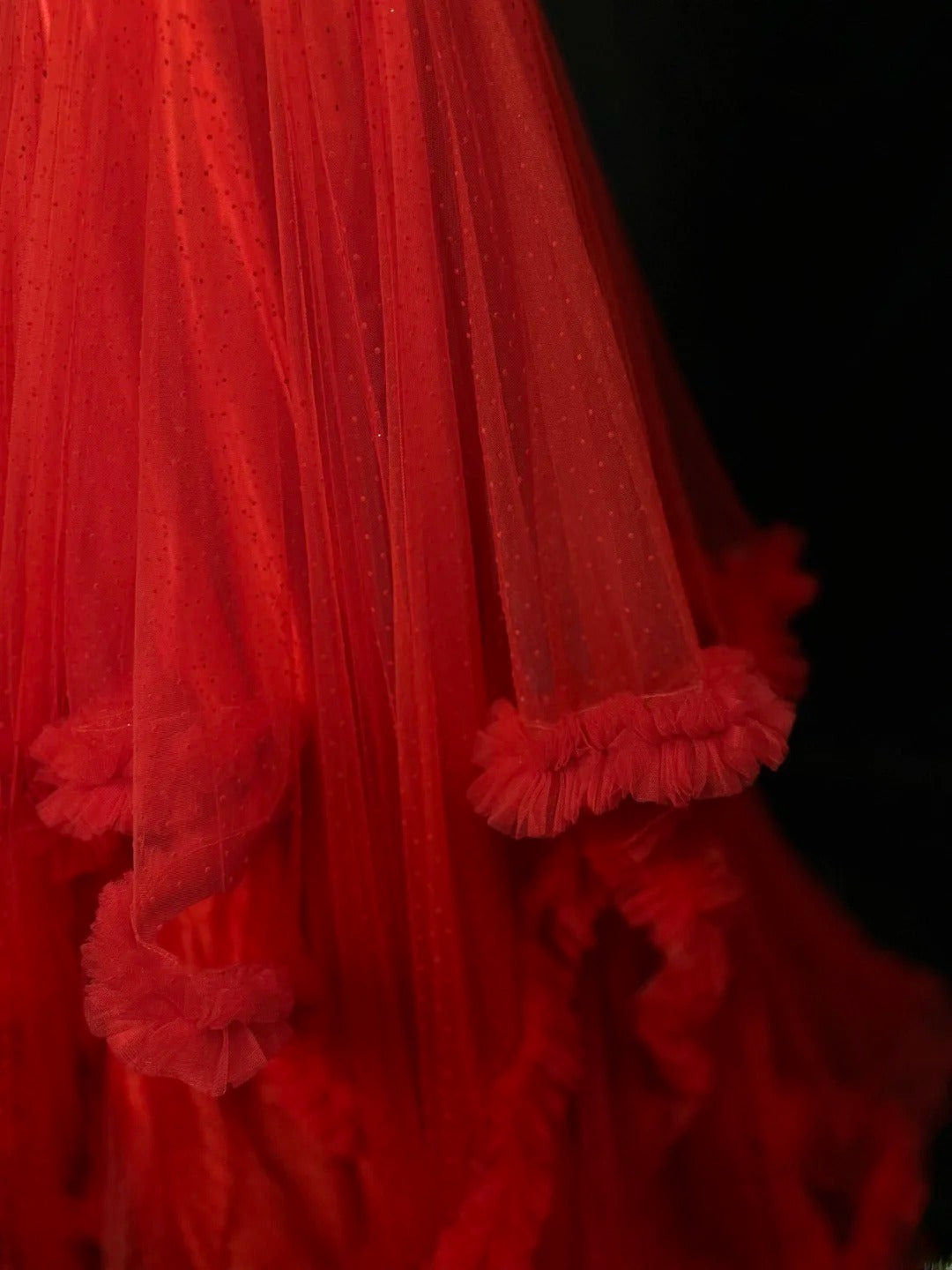 Vintage 90s Prom Dresses Ball Gown Off The Shoulder Red Tiered Layers With Beading Party Gown Formal Outfits RB6105
