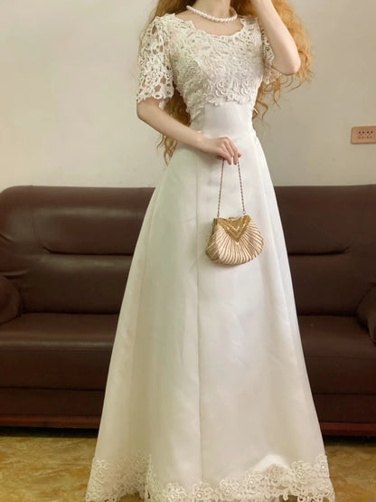 Elegant Floor Length Wedding Dress Classic White Ball Gown With Sleeves Bridal Gown for Big Day RB9246