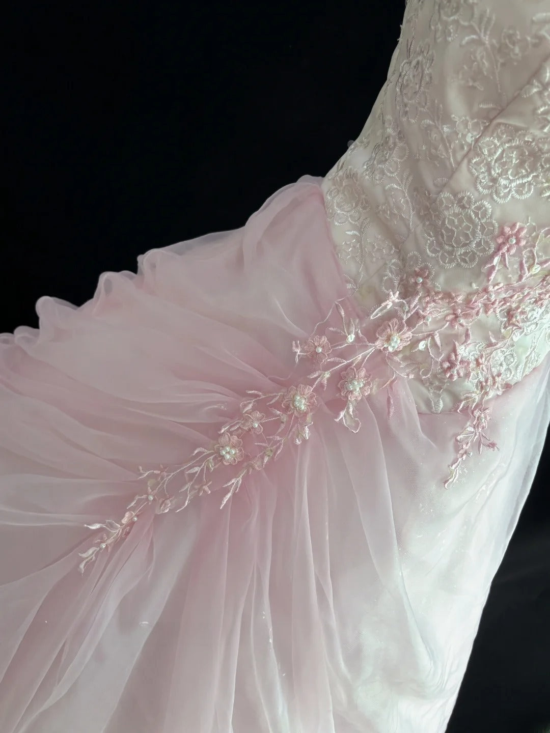 Classy Ball Gowns Strapless Pink Poofy Long With Lace Appliques Quince Dress Sweet 16 inspo Quinceanera Dresses Vestidos De 15 anos RB7655