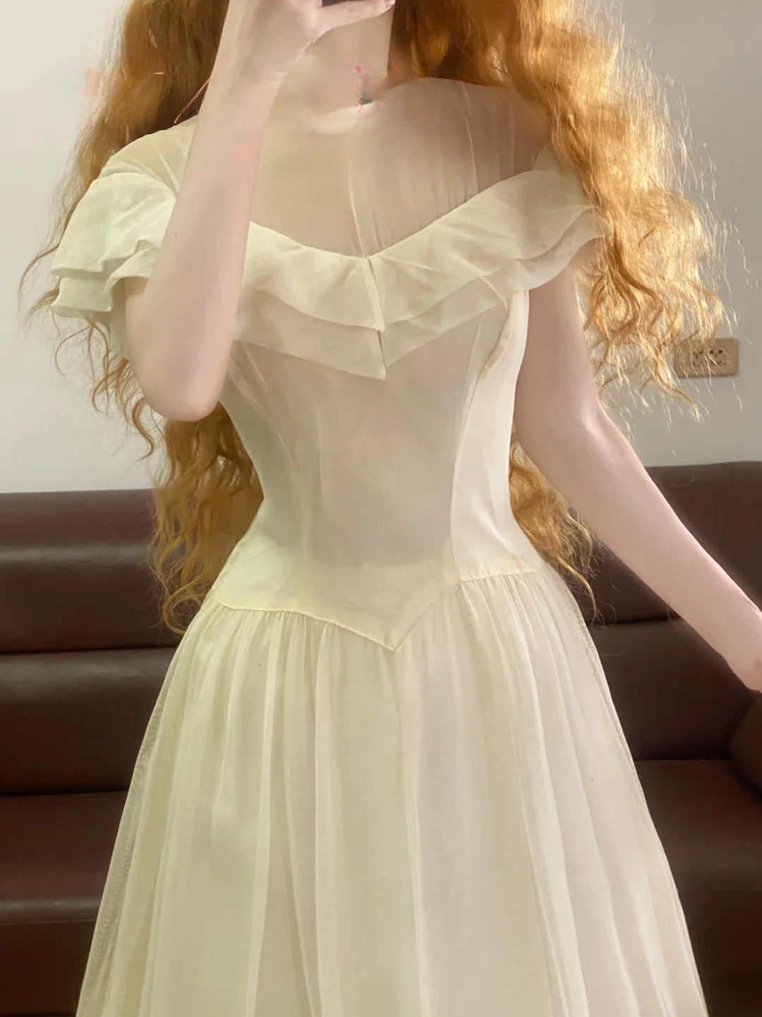 Prom Dress Elegant Scoop Neck White Tulle Floor Length Formal Evening Gown for Women Graduation Party RB9248