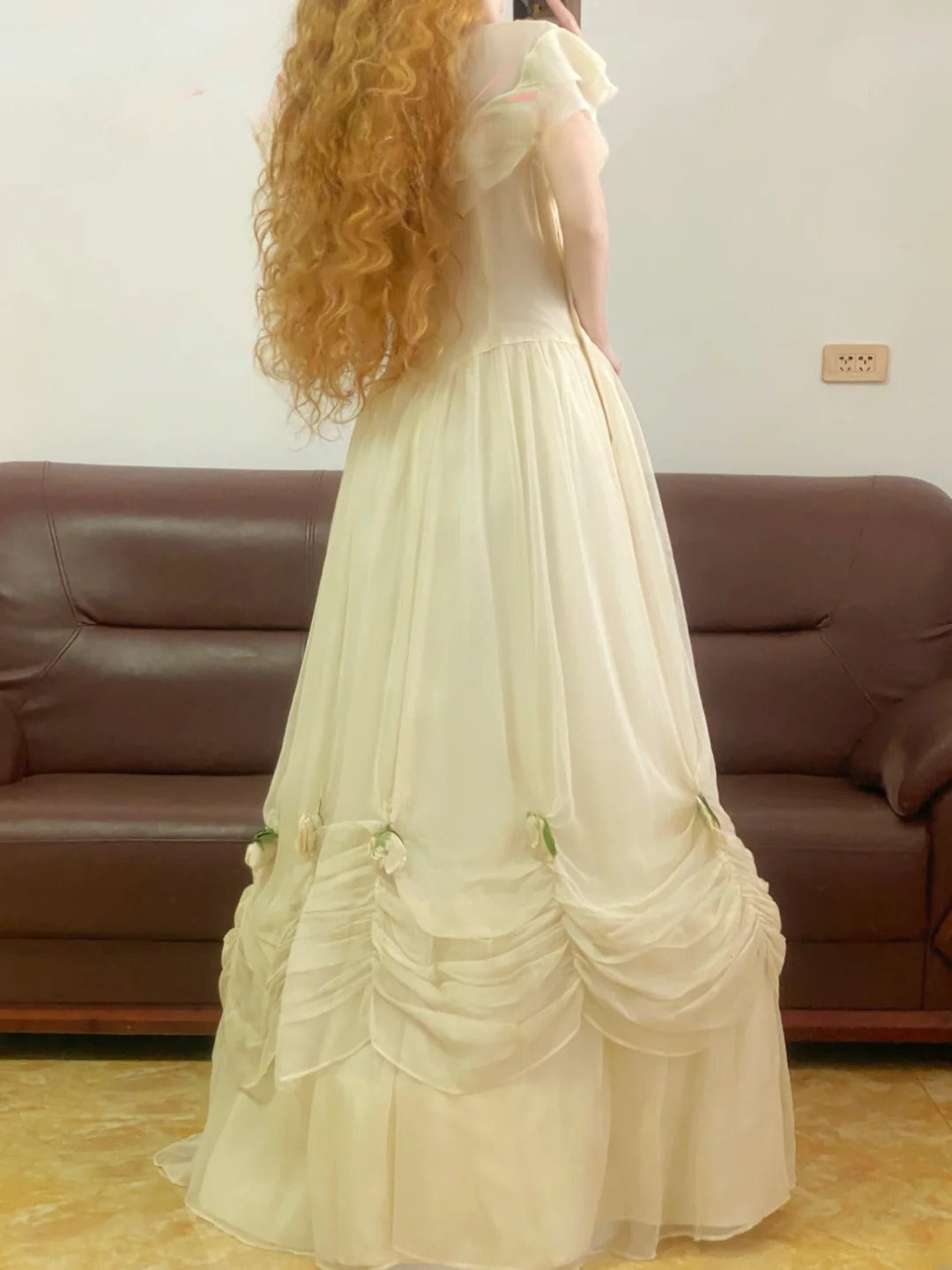 Prom Dress Elegant Scoop Neck White Tulle Floor Length Formal Evening Gown for Women Graduation Party RB9248