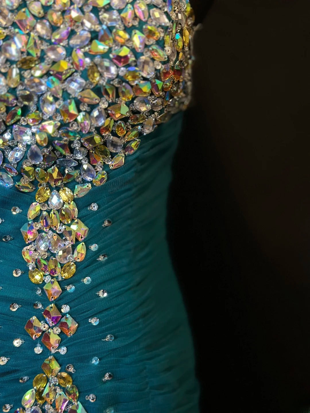Beautiful Prom Dresses Mermaid Sweetheart Tulle Blue With Beading Crystals Long Formal Outfits RB6108