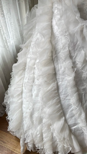 Cute Sweet 16 Dress Long Strapless White With Tiered Layers Ball Gown Sweet Sixteen Party Birthday Dresses RC0602