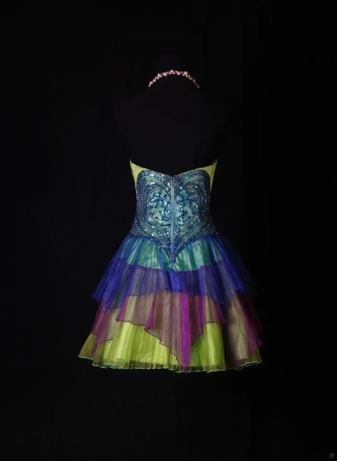 Cute Ball Gown Strapless Bud Green Tulle Short 16th Birthday Dress Homecoming Dresses Cocktail Gown AS267