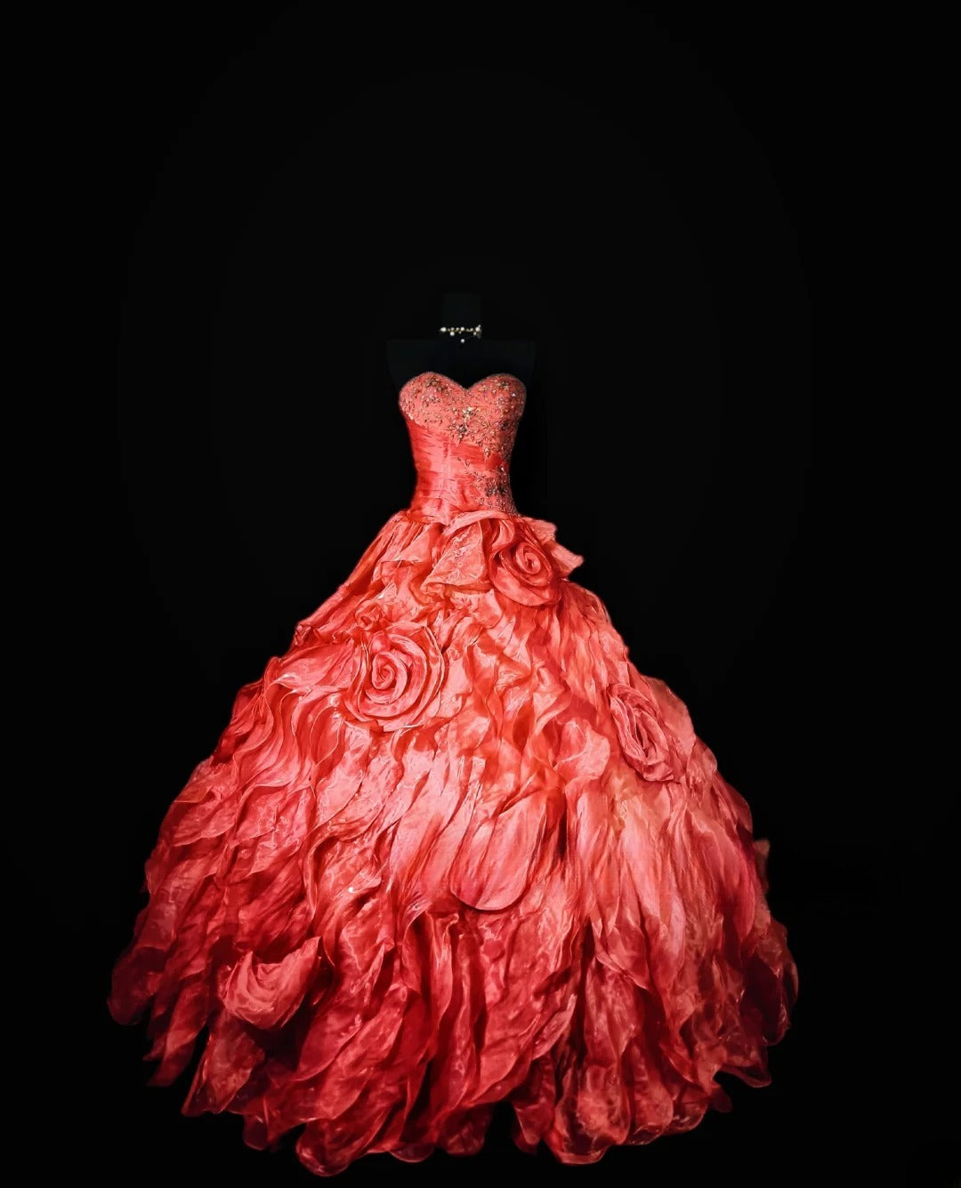 Modest Ball Gown Sweetheart Coral Long Quinceanera Dresses For Sweet 15 15 Anos Celebration Birthday Formal Gown RB8895