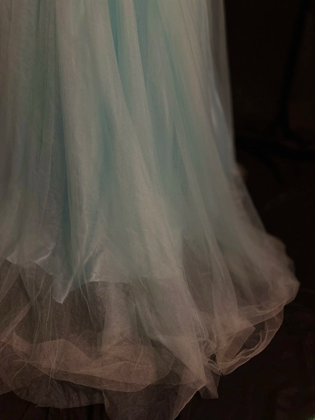 Beautiful Prom Dresses Mermaid Strapless Blue Tulle With Lace Long Night Evening Formal Outfits RB6114