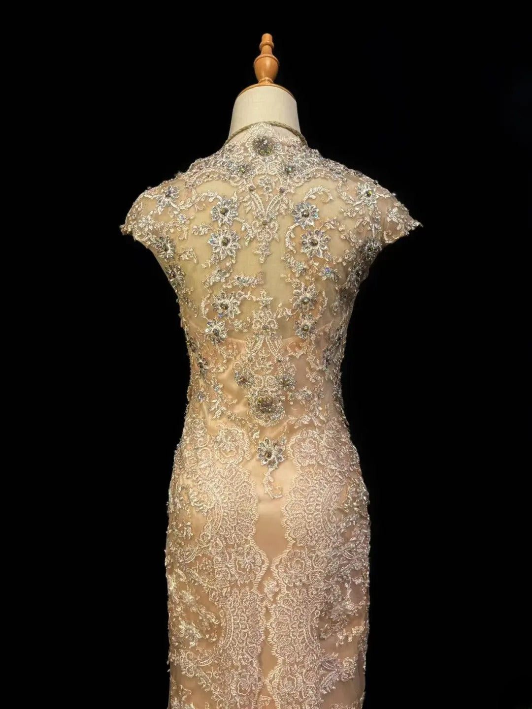 Beautiful Prom Dresses Mermaid V Neck Gold Tulle With Lace Long Night Evening Formal Outfits RB6115