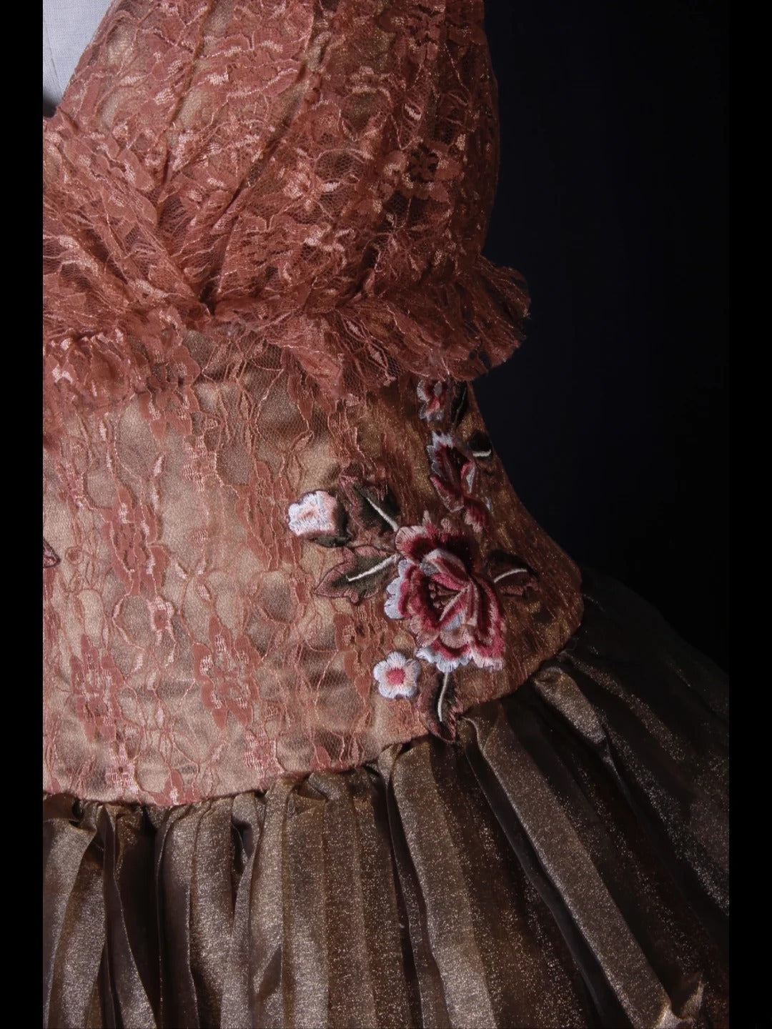 Retro-Ballkleid mit Spaghettiträgern, rosa-braun, kurz, 16. Geburtstagskleid, Homecoming-Kleid, Cocktailkleid AS271