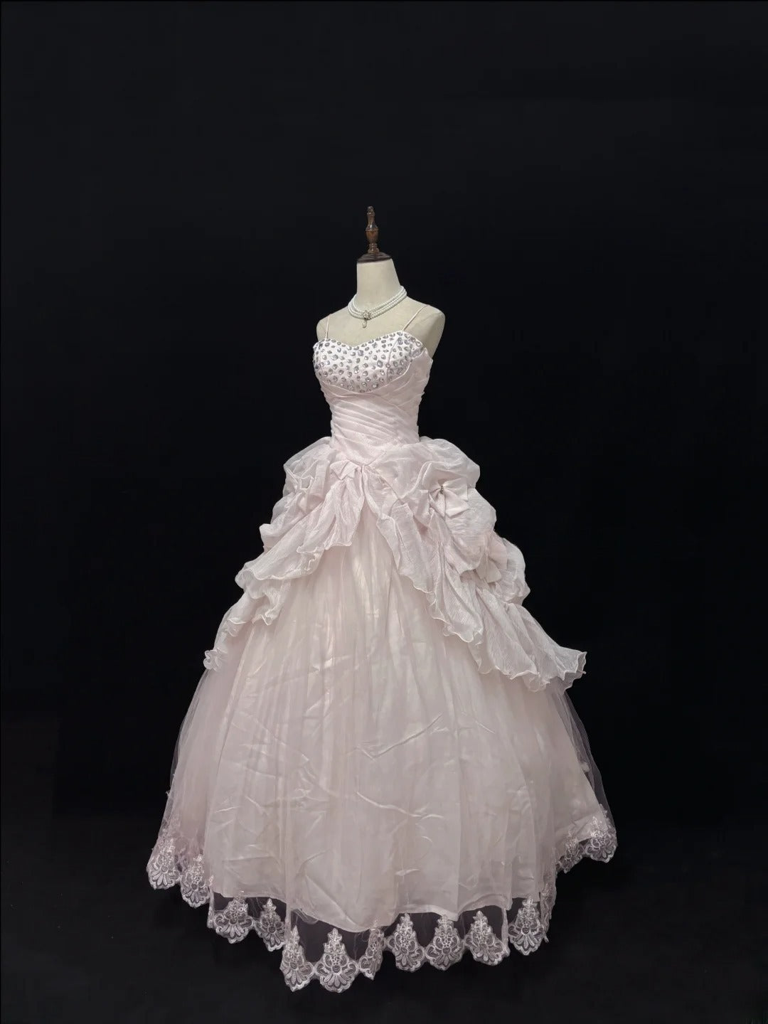 Ethereal Prom Dress Ball Gowns Straps Tulle Poofy Basque Waist Long With Beading Quince Dress inspo Quinceanera Dresses Vestidos De 15 anos RB7722