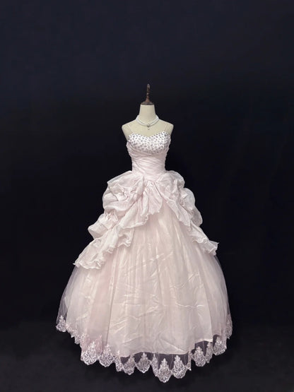 Ethereal Prom Dress Ball Gowns Straps Tulle Poofy Basque Waist Long With Beading Quince Dress inspo Quinceanera Dresses Vestidos De 15 anos RB7722